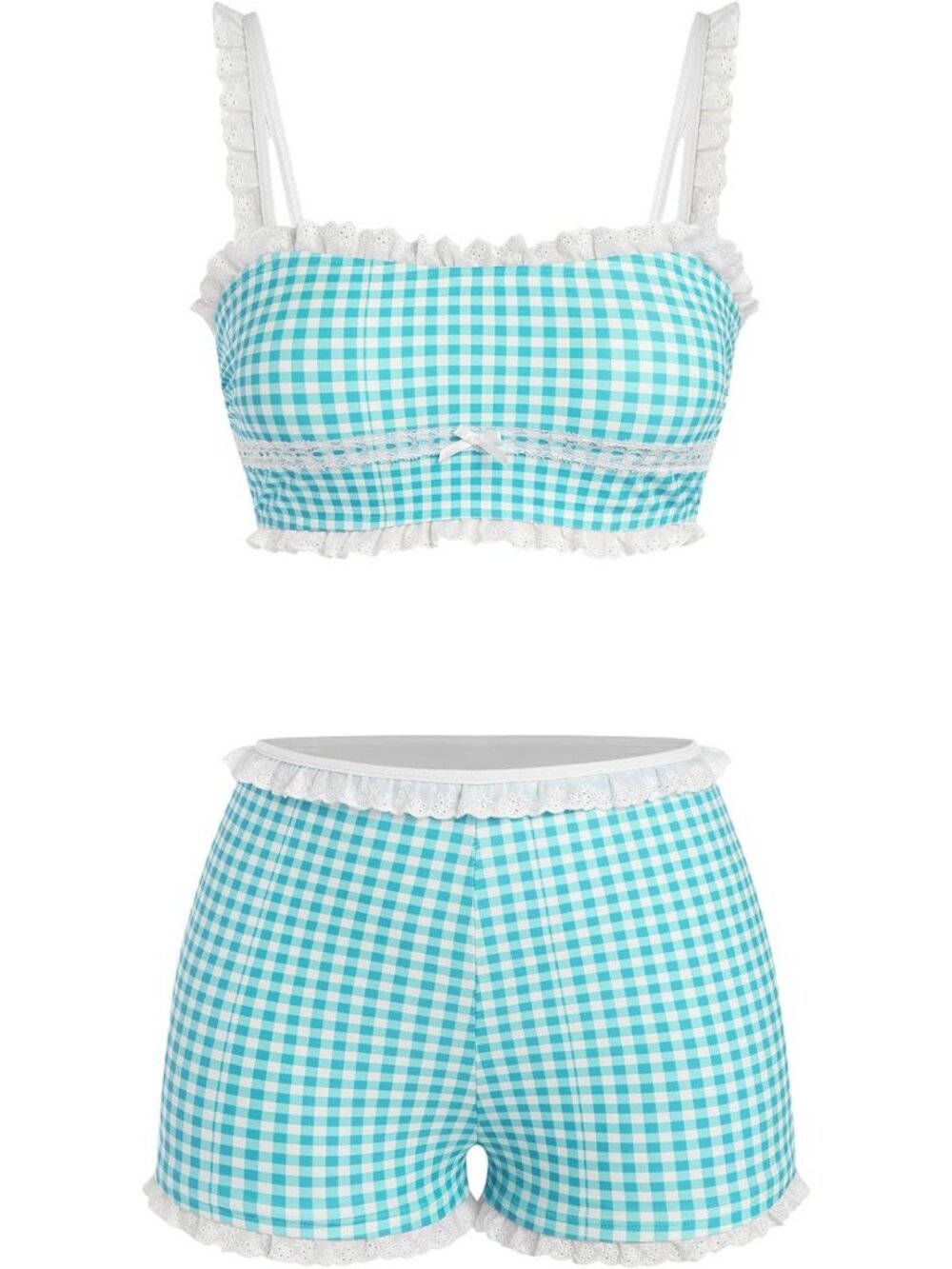 Ruffle 2-Piece Bikini Set for Women | Back Strap Bathing Suit | Summer Swimwear